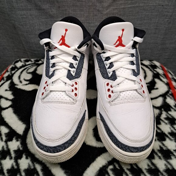 Size 8 Nike Air Jordan 3 Retro Men Denim SE Fire Red 2020 - Picture 3 of 12